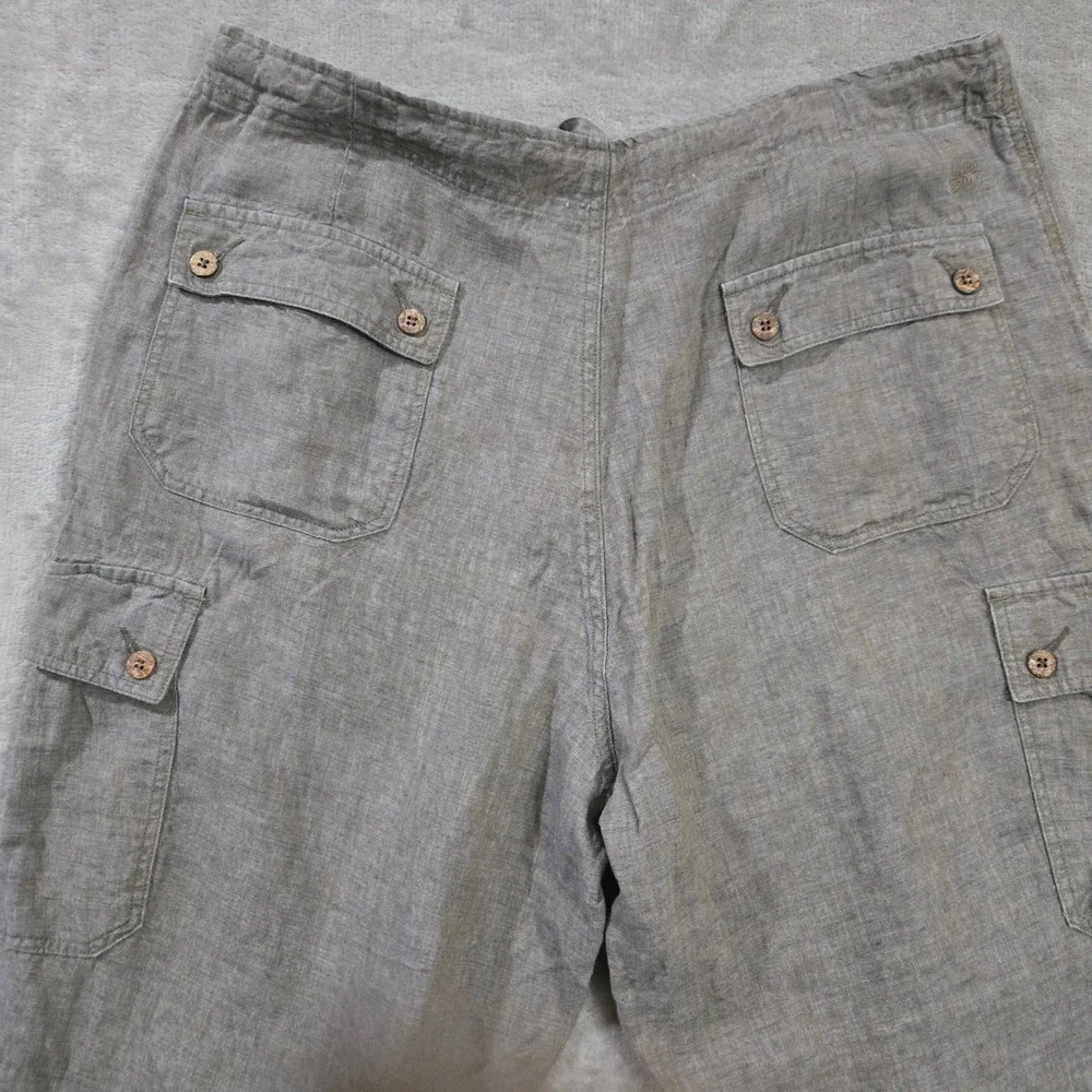 Caribbean Linen Cargo Pants Men 38x29 Relaxed Coastal Beachy Resort Quiet Luxury